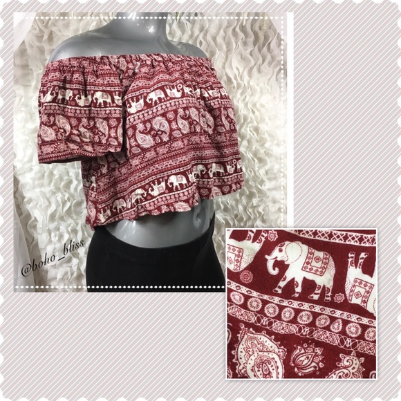 RUE21 | Off Shoulder Boho Crop Top EUC - Picture 1 of 9